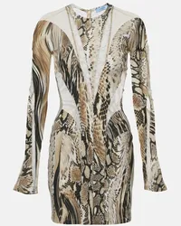 Thierry Mugler Miniabito in tulle e jersey Multicolore