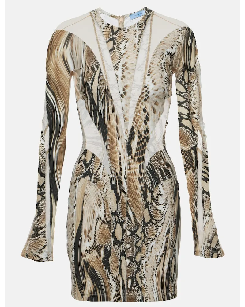 Thierry Mugler Miniabito in tulle e jersey Multicolore