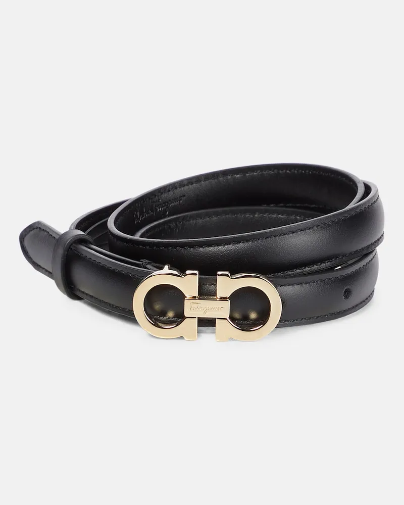 Ferragamo Cintura Gancini in pelle Nero