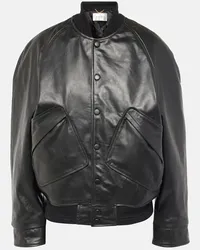 Victoria Beckham Giacca varsity in pelle Nero