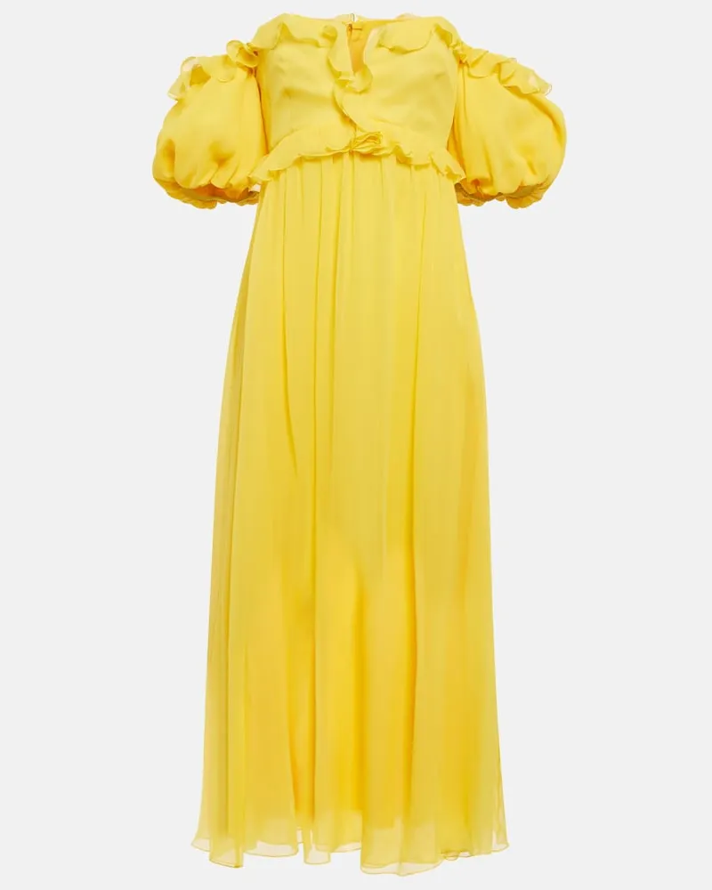 Giambattista Valli Abito midi in seta Giallo