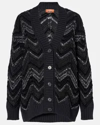 Missoni Cardigan a zig-zag con paillettes Nero