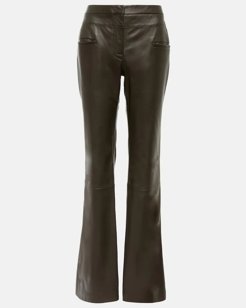 Altuzarra Pantaloni bootcut Serge in pelle Nero