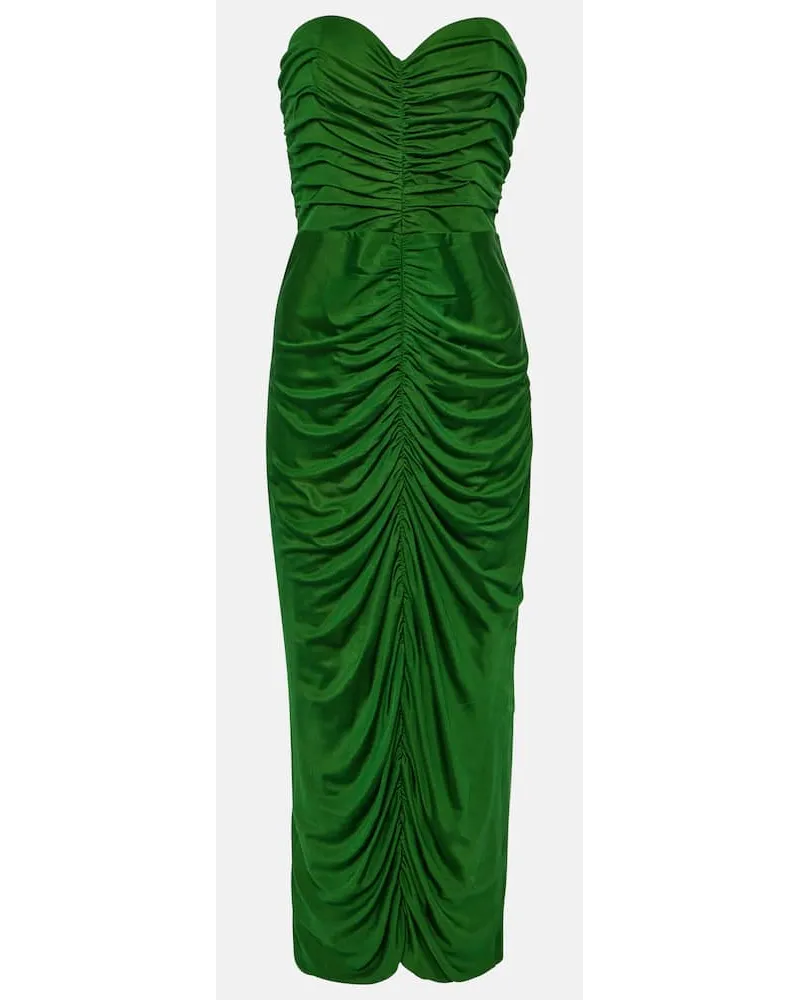 COSTARELLOS Abito bustier midi Aveline in jersey Verde