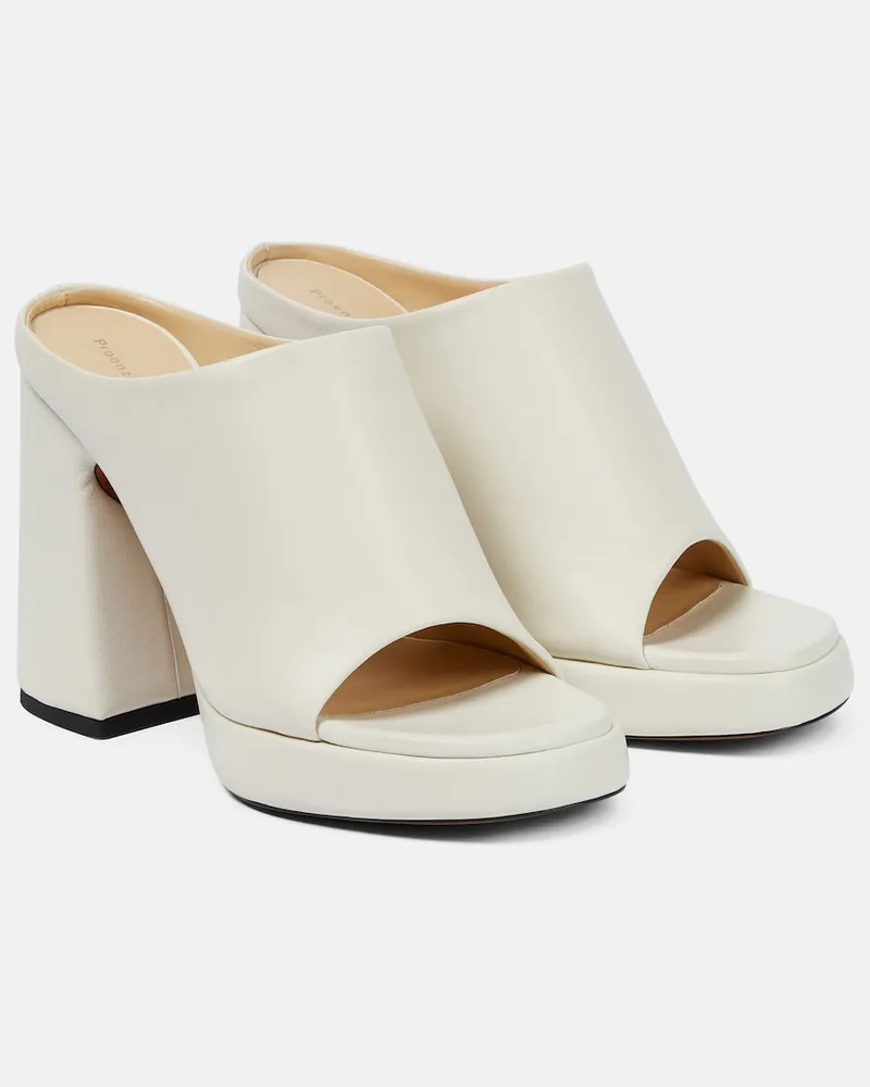 Proenza Schouler Sandali Forma in pelle con plateau Bianco
