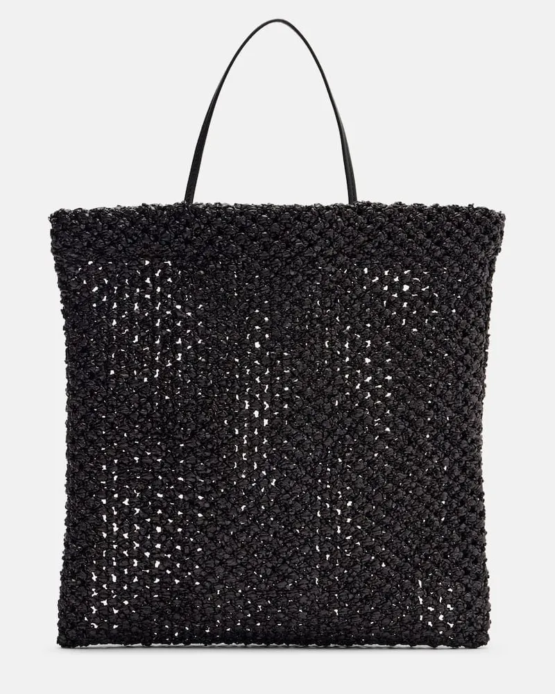 The Row Borsa Barn Small in rafia Nero