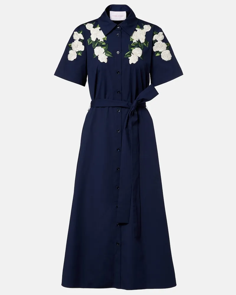 Carolina Herrera New York Abito chemisier in misto cotone Blu