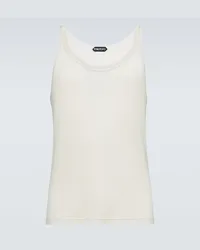 Tom Ford Tank top in seta pointelle Bianco