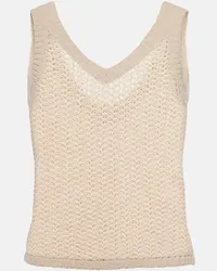 Max Mara Tank top Arrigo in maglia di misto cotone Beige