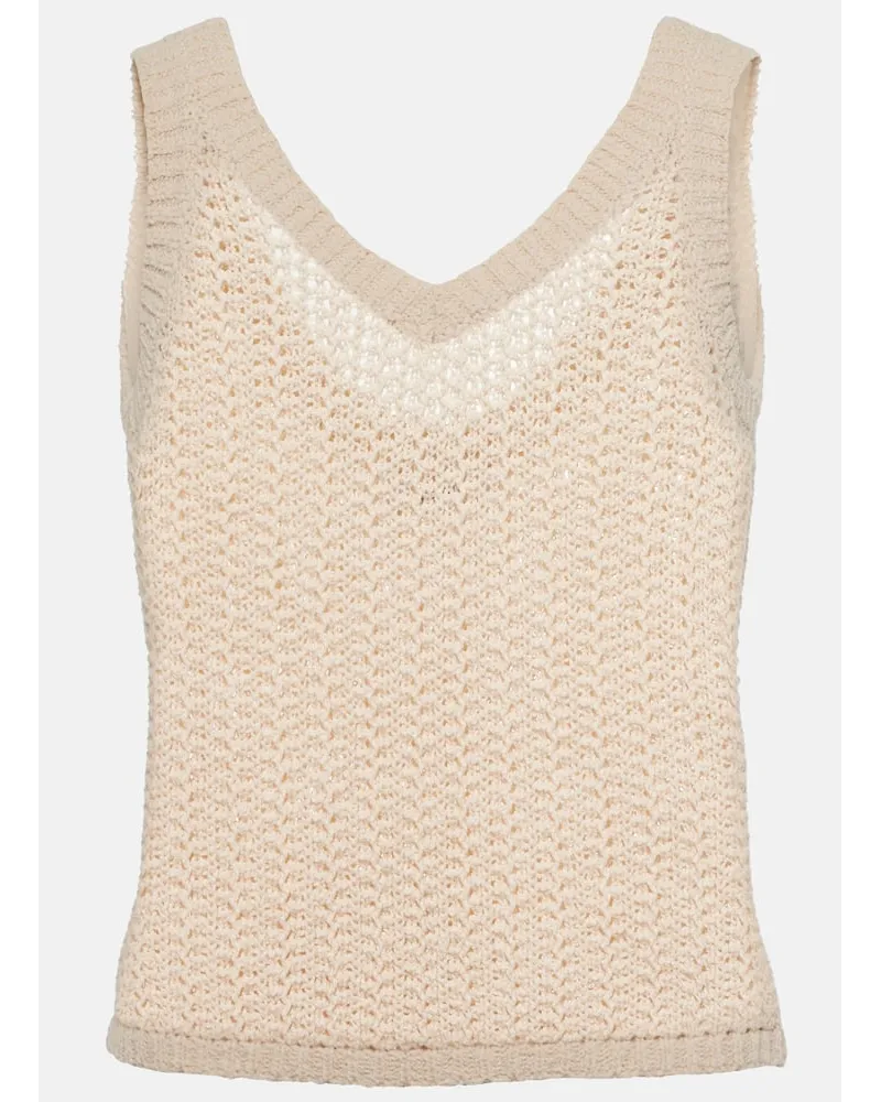Max Mara Tank top Arrigo in maglia di misto cotone Beige