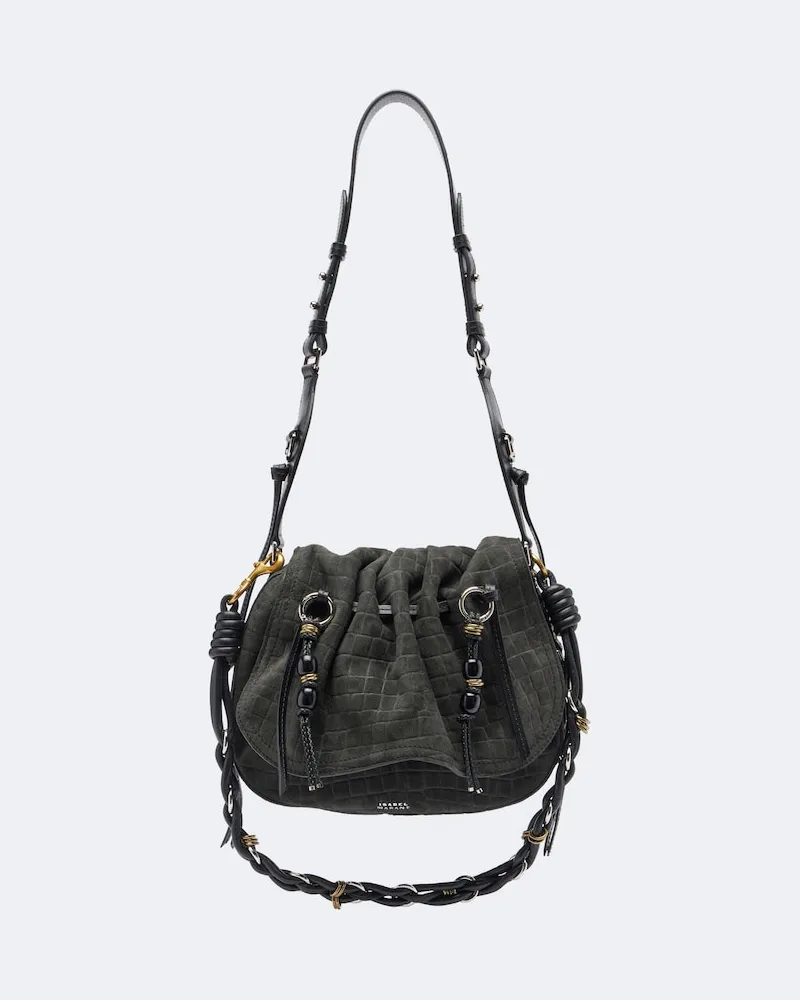Isabel Marant Borsa a spalla Bolton Small in suede Nero