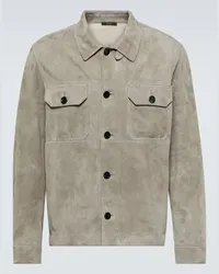 Tom Ford Giacca camicia in suede Grigio