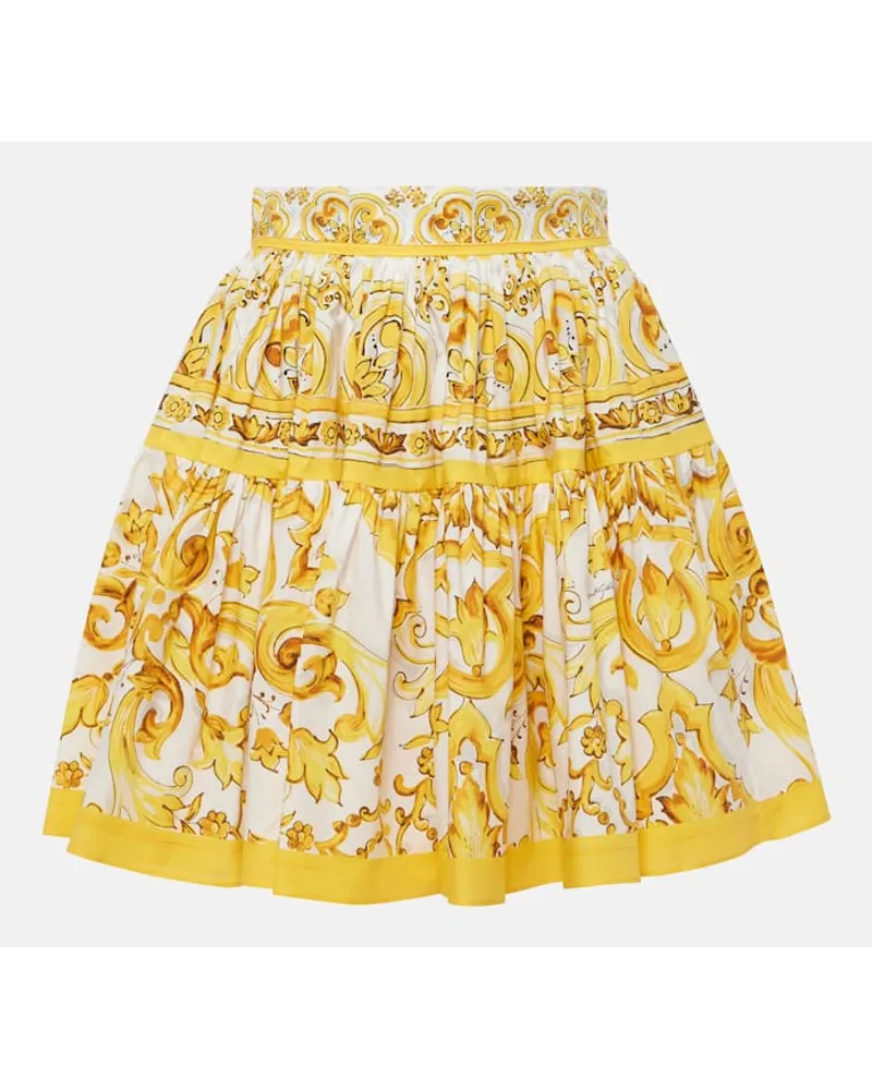 Dolce & Gabbana Minigonna Majolica in cotone Giallo