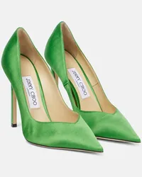 Jimmy Choo Pumps Casse 110 in satin Verde