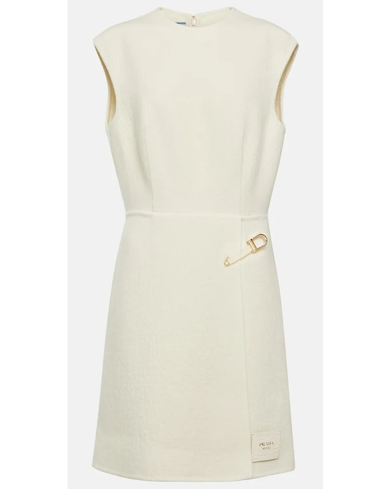 Prada Miniabito in misto lana Bianco