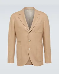 Brunello Cucinelli Blazer in lana, cashmere e seta Marrone