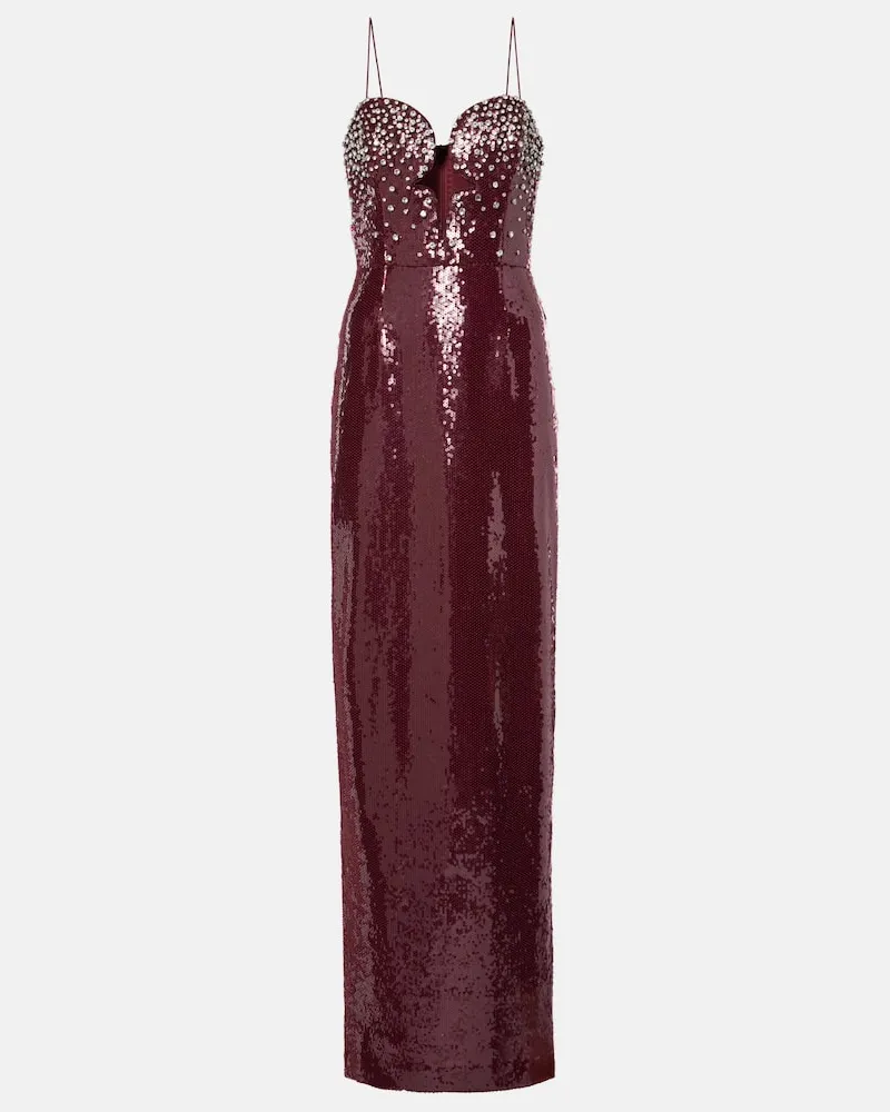 Rebecca Vallance x Nicky Hilton - Abito lungo Zelda con paillettes Rosso