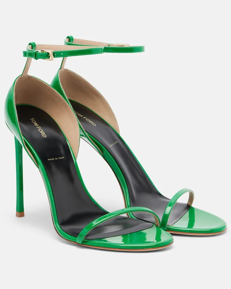 Tom Ford Sandali Vertigo in pelle verniciata Verde