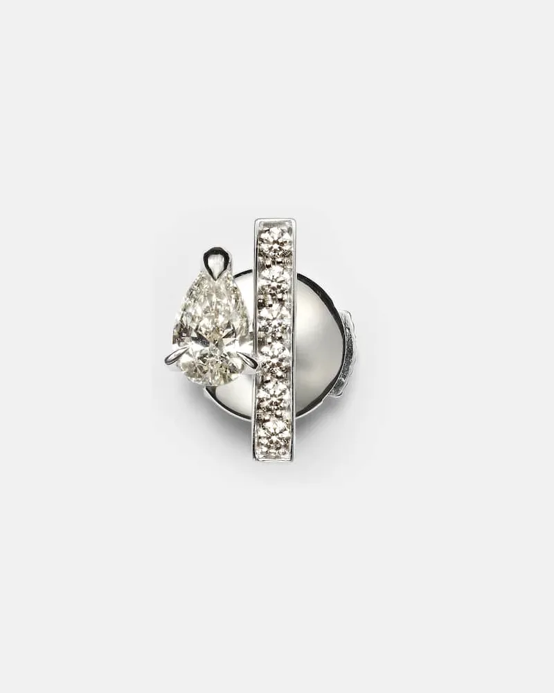 Repossi Orecchino singolo Serti Sur Vide in oro bianco 18kt con diamante Argento