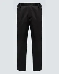 Junya Watanabe Pantaloni regular in gabardine di cotone Nero