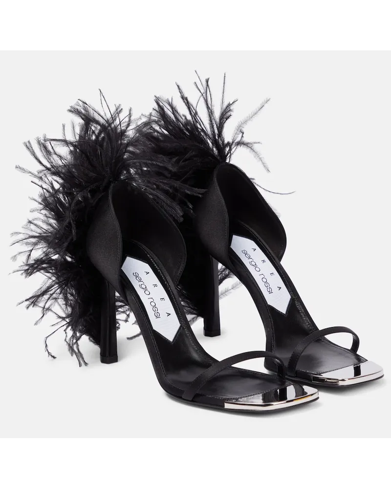 Area x Sergio Rossi â Sandali Amazona con piume Nero