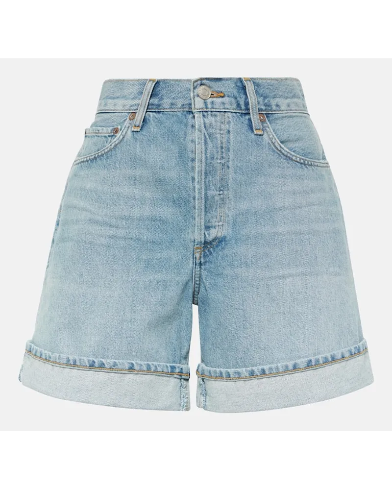 AGOLDE Shorts di jeans Dame a vita alta Blu