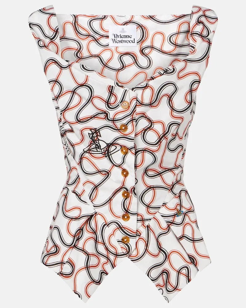 Vivienne Westwood Gilet Monday in cotone con stampa Bianco
