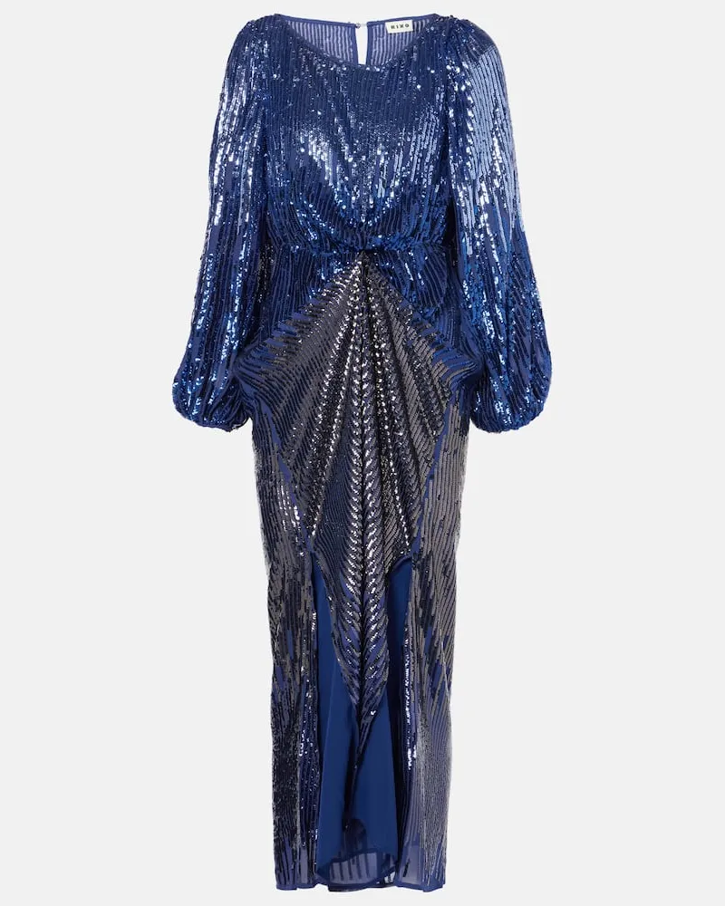 RIXO Abito midi Coco con paillettes Blu
