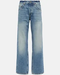 Saint Laurent Jeans a gamba larga e vita media Blu