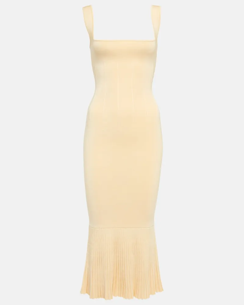 GALVAN Abito midi svasato in jersey Blu
