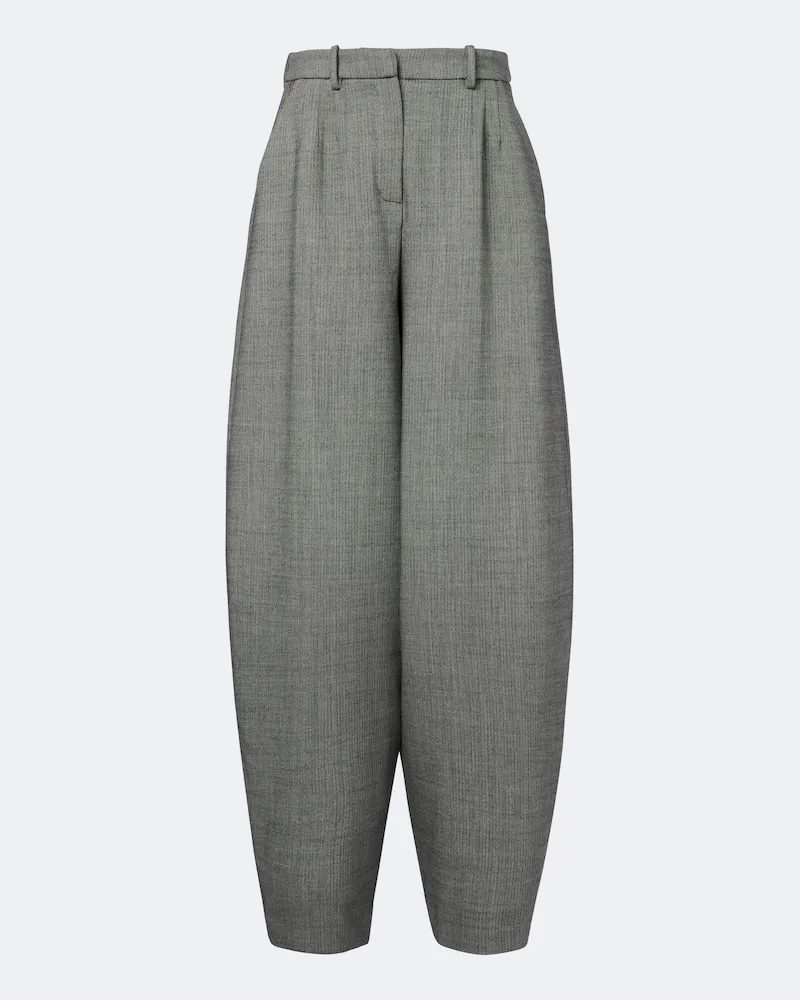 Magda Butrym Pantaloni barrel in misto lana Grigio