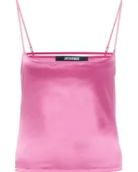 Jacquemus Tank top Tangelo in raso Rosa