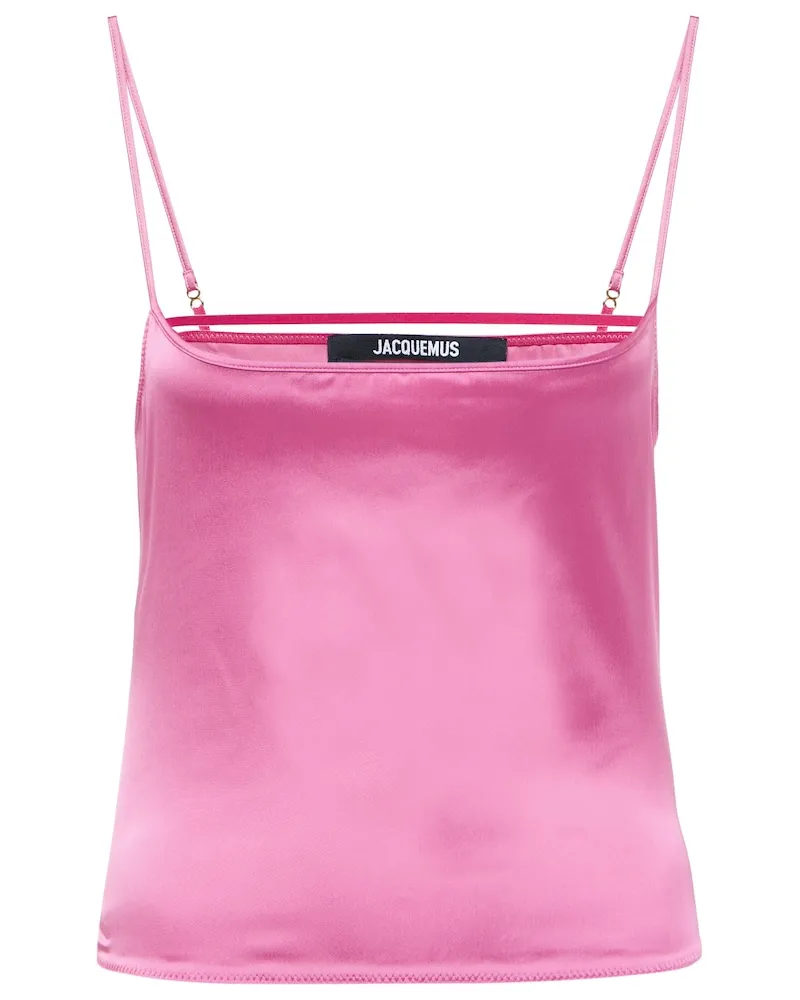 Jacquemus Tank top Tangelo in raso Rosa