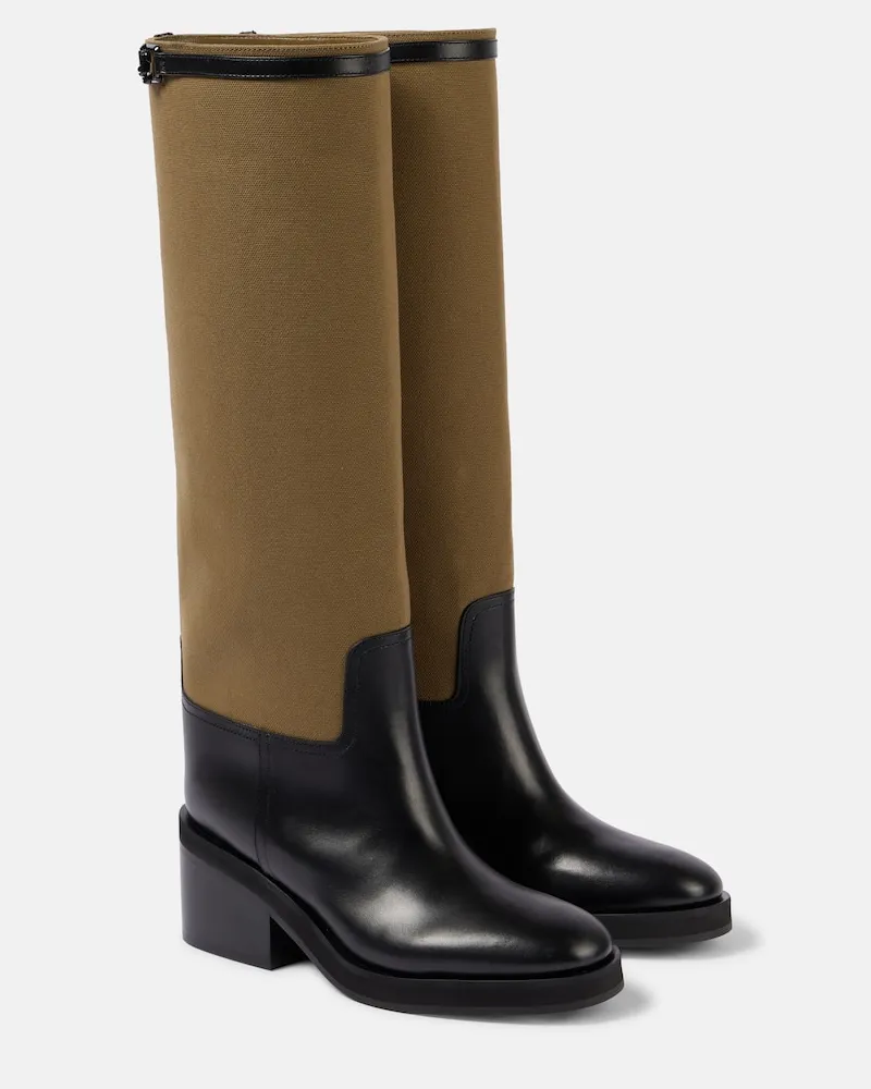 Jimmy Choo Stivali Yasmin in pelle e canvas Verde