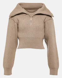 Jacquemus Pullover cropped Risoul Marrone