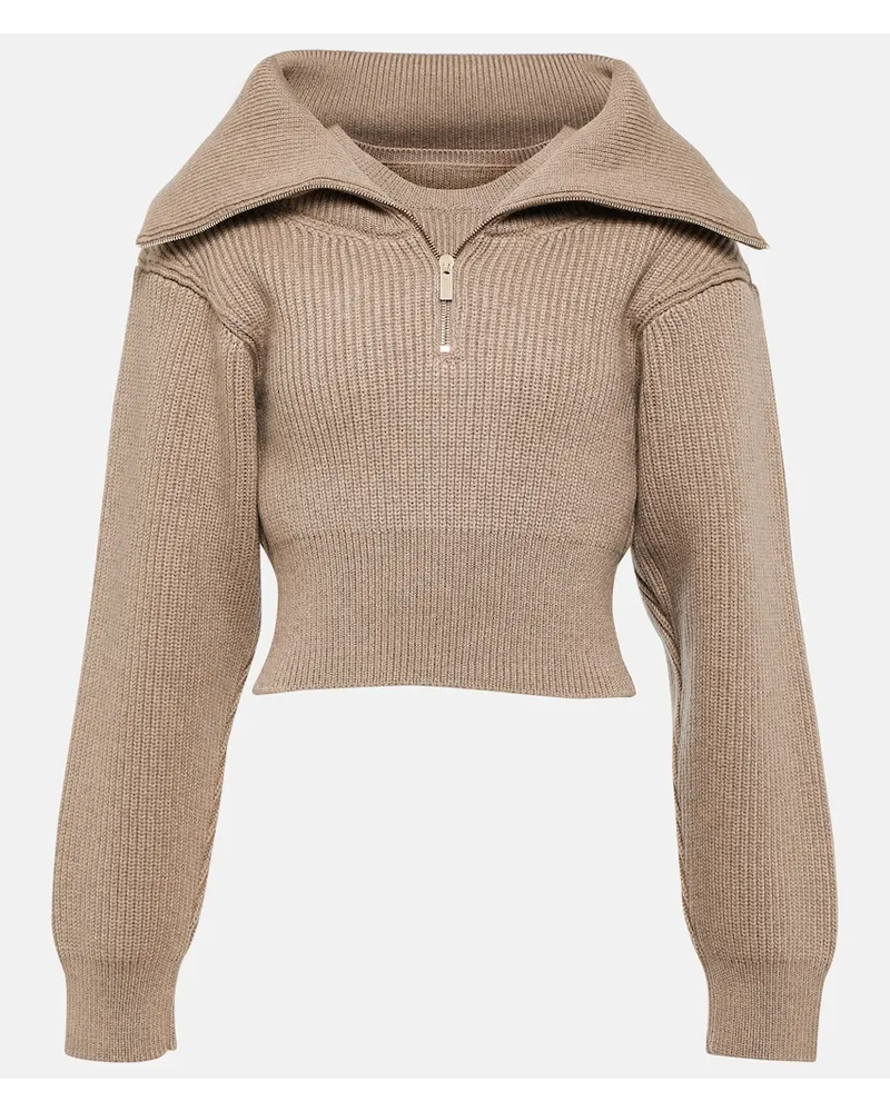 Jacquemus Pullover cropped Risoul Marrone