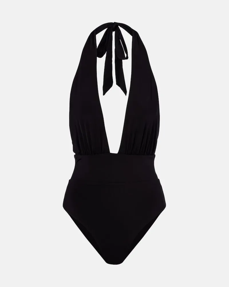 Max Mara Costume intero Calle con scollo allâamericana Nero