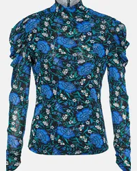 Diane von Furstenberg Top dolcevita Remy in jersey con stampa Blu