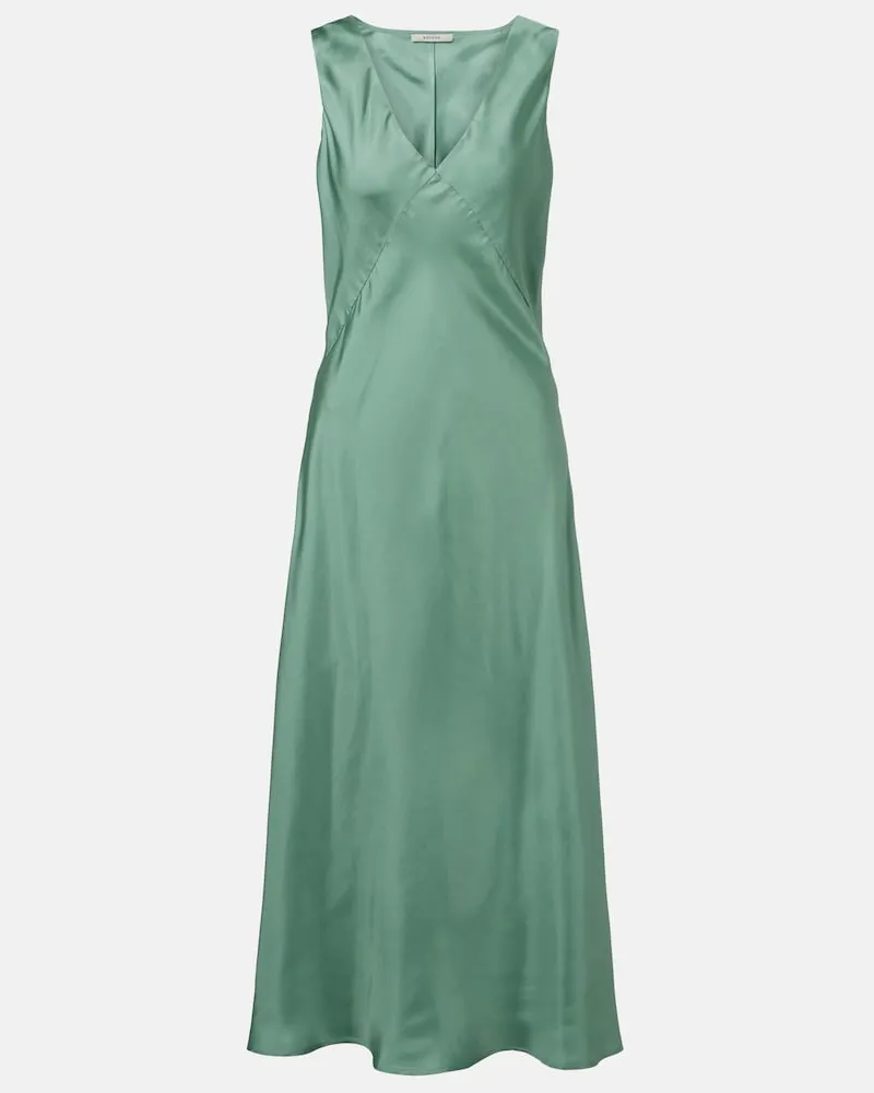 ASCENO Abito sottoveste Provence in twill di seta Verde
