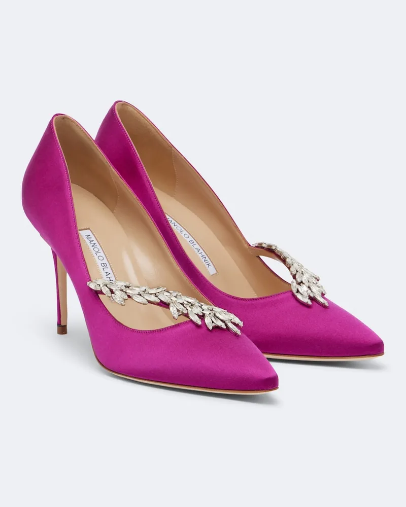 Manolo Blahnik Pumps Nadira in raso Rosa