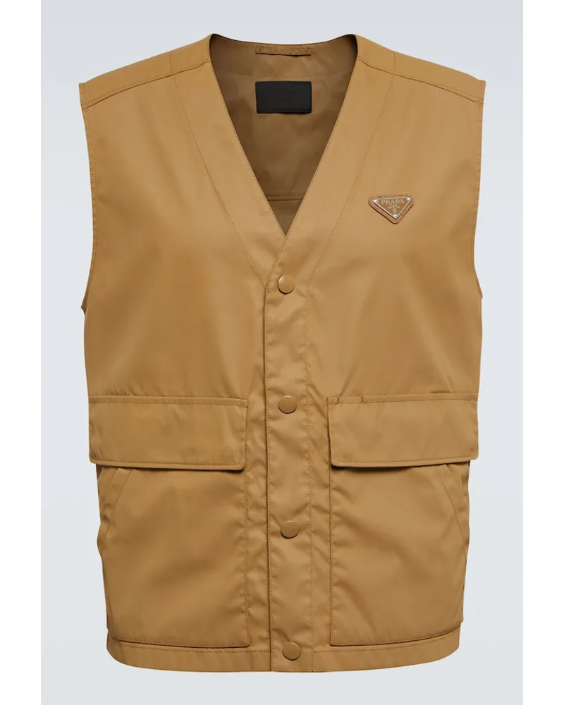 Prada Gilet in Re-Nylon Neutro