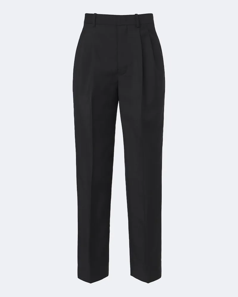 Jil Sander Pantaloni regular in lana e mohair Nero