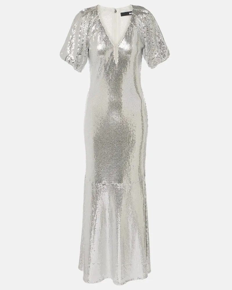 ROTATE Birger Christensen Abito midi con paillettes Argento