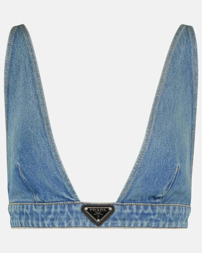 Prada Bralette di jeans Blu