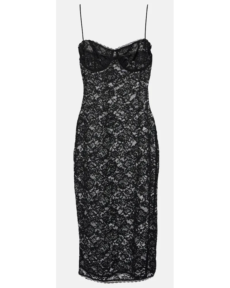 Oséree OsÃ©ree Abito midi O-Lover in pizzo Nero