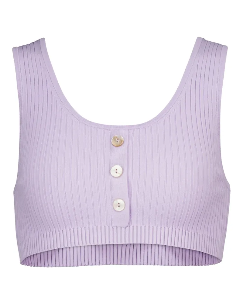 Live The Process Bralette Henley in maglia a coste Viola