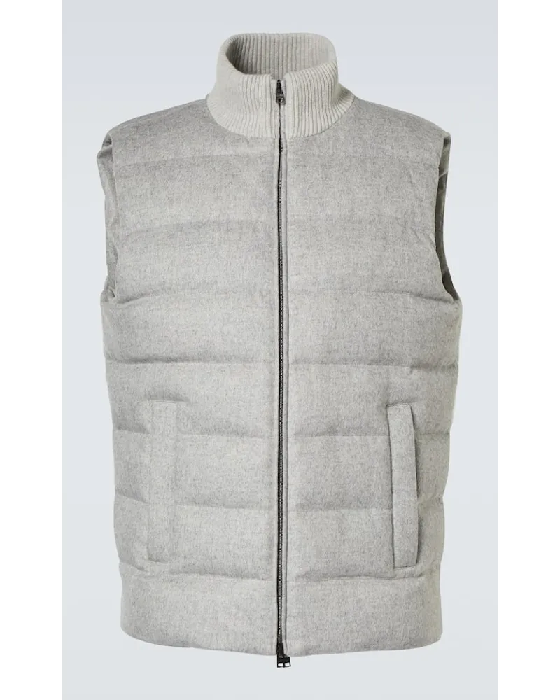 Herno Piumino in seta e cashmere senza maniche Grigio