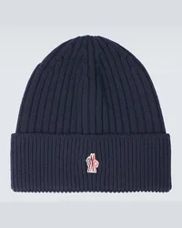 Moncler Berretto in lana vergine con logo Blu