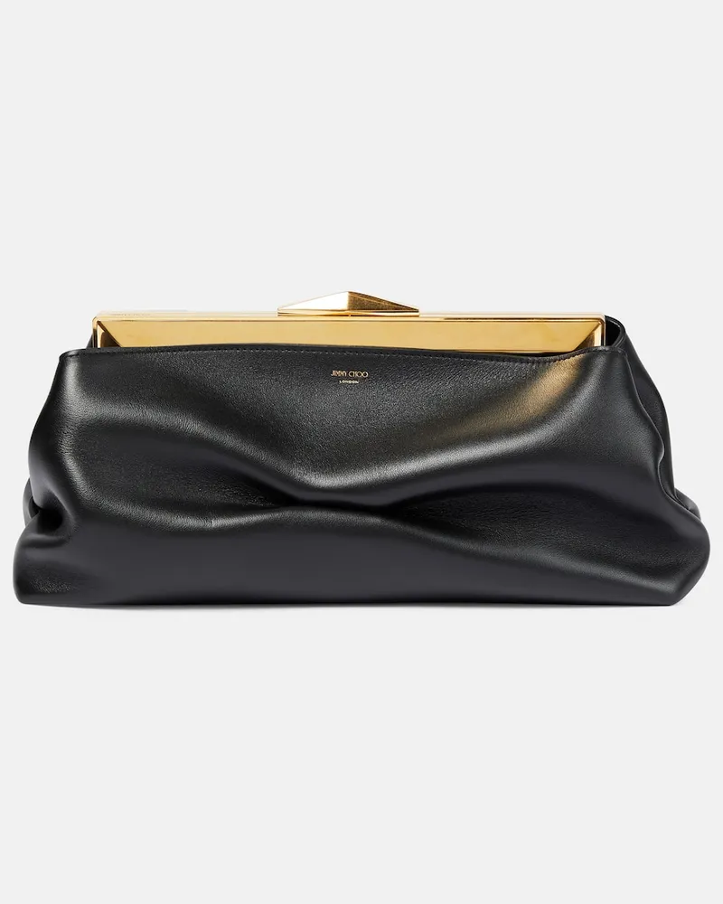 Jimmy Choo Clutch Diamond Frame in pelle Nero