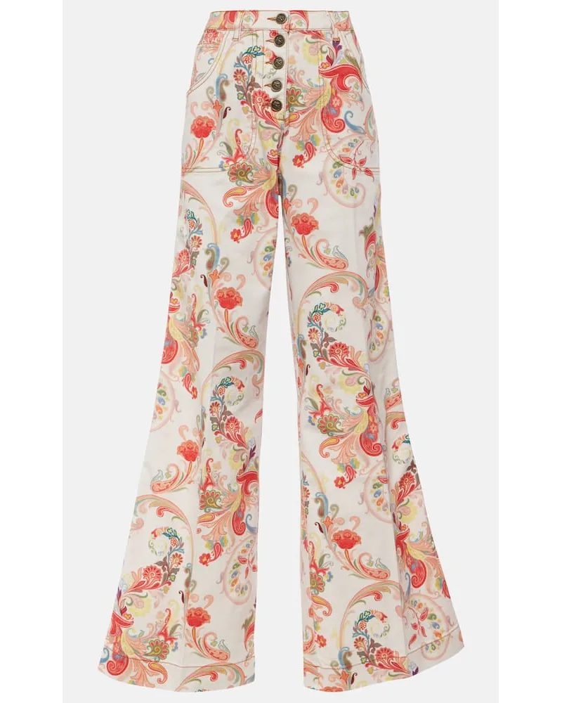 Etro Jeans flared con stampa a vita alta Multicolore